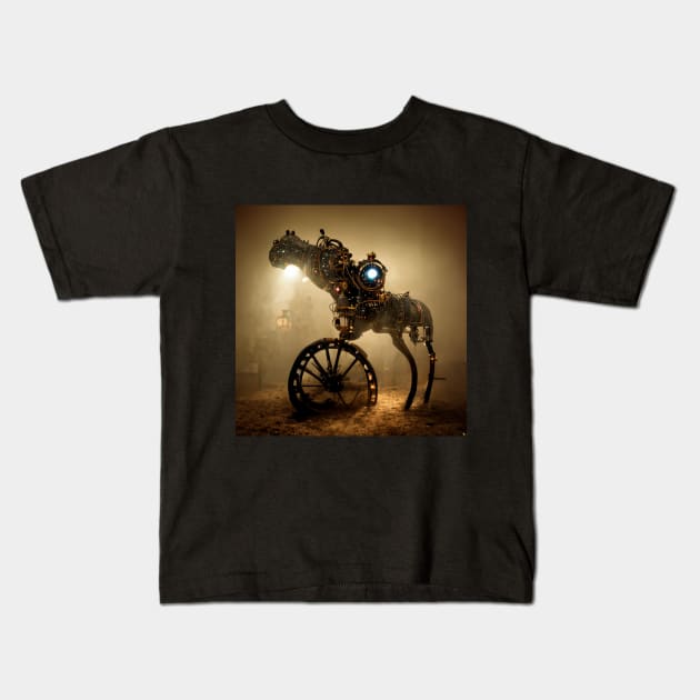 Cyber Horse Kids T-Shirt by DuncanStar